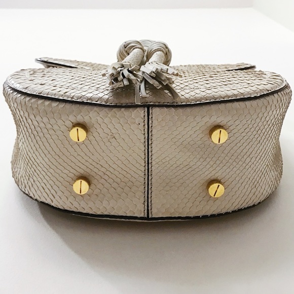 ALTUZARRA Ghianda Cream Ivory Exotic Python Snakeskin Braided Leather Bag - Picture 6 of 12